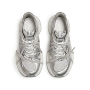 Silver Grey Super Lace Up Chunky Sneakers