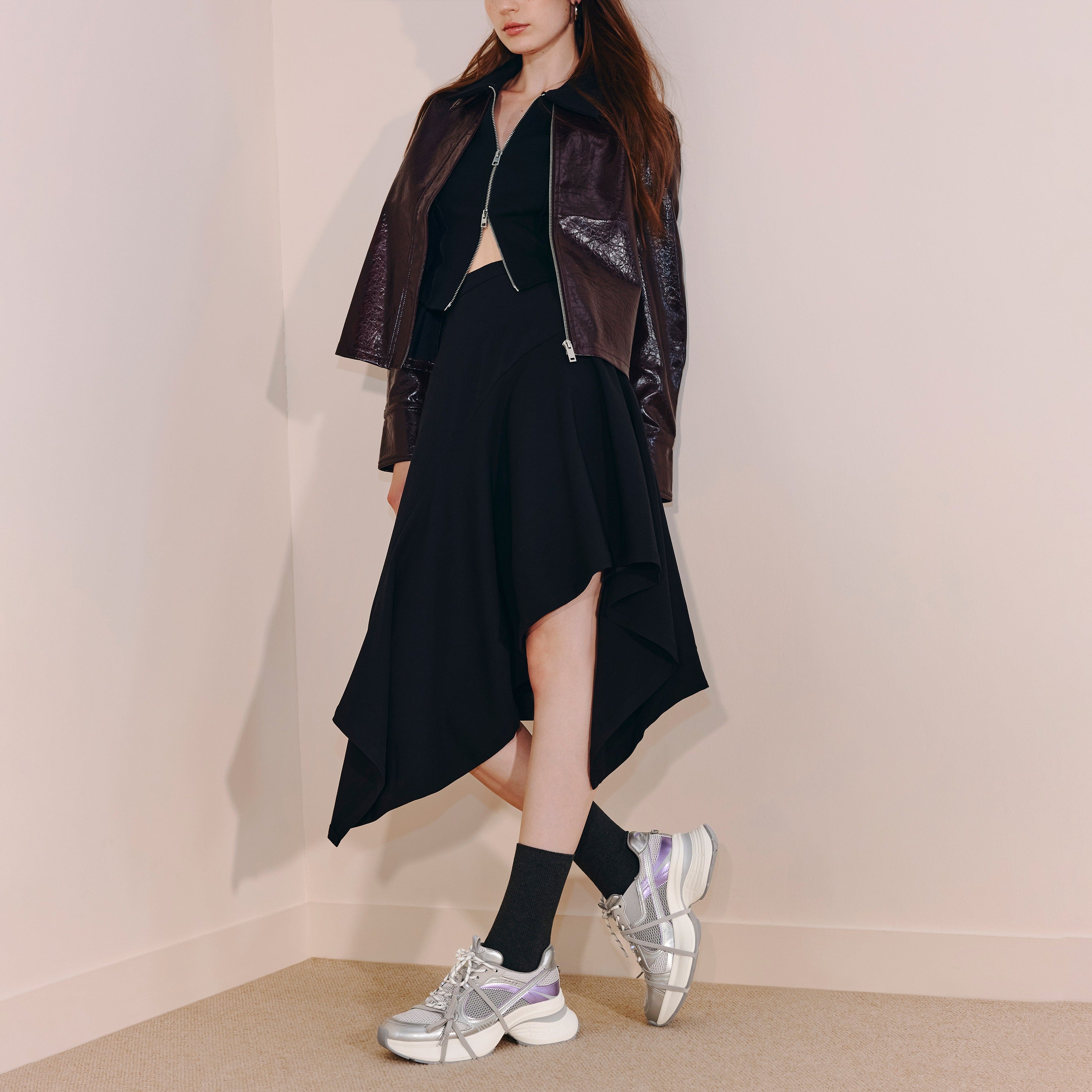 Silver Grey Super Lace Up Chunky Sneakers