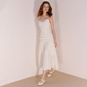 Beige Bow Mary Jane Ballerina Flats