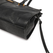 Black Leather Vintage Bagnette Handbags