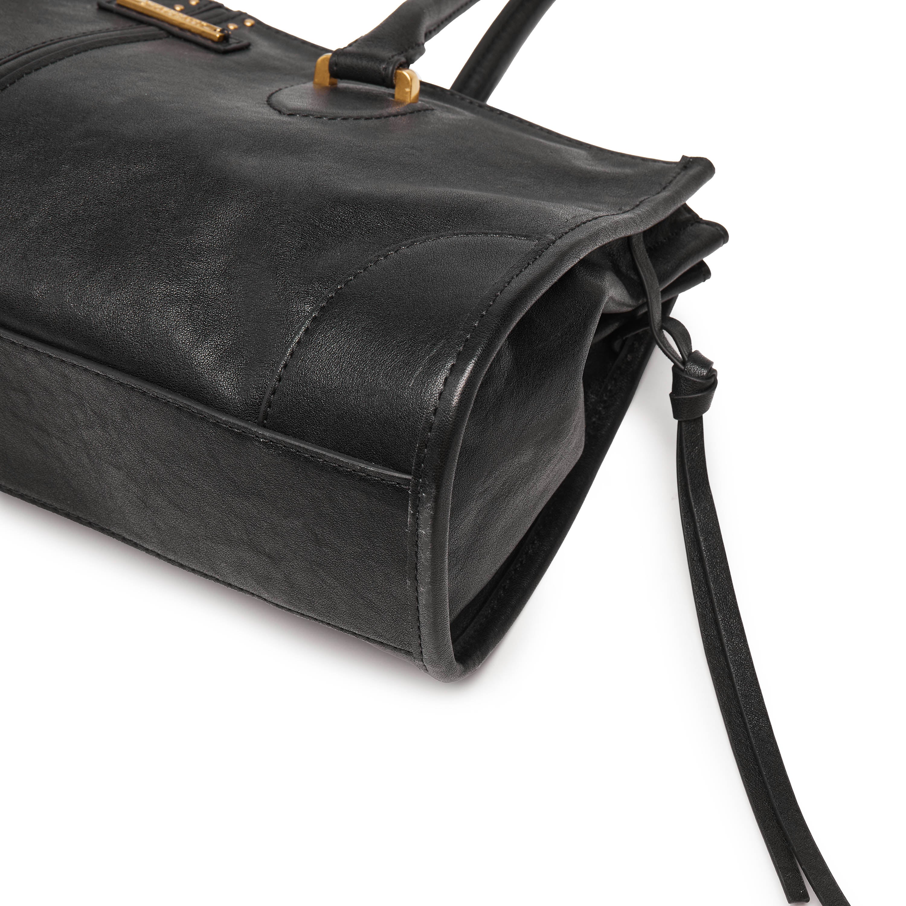 Black Leather Vintage Bagnette Handbags