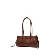 Brown Leather Vintage Bagnette Handbags