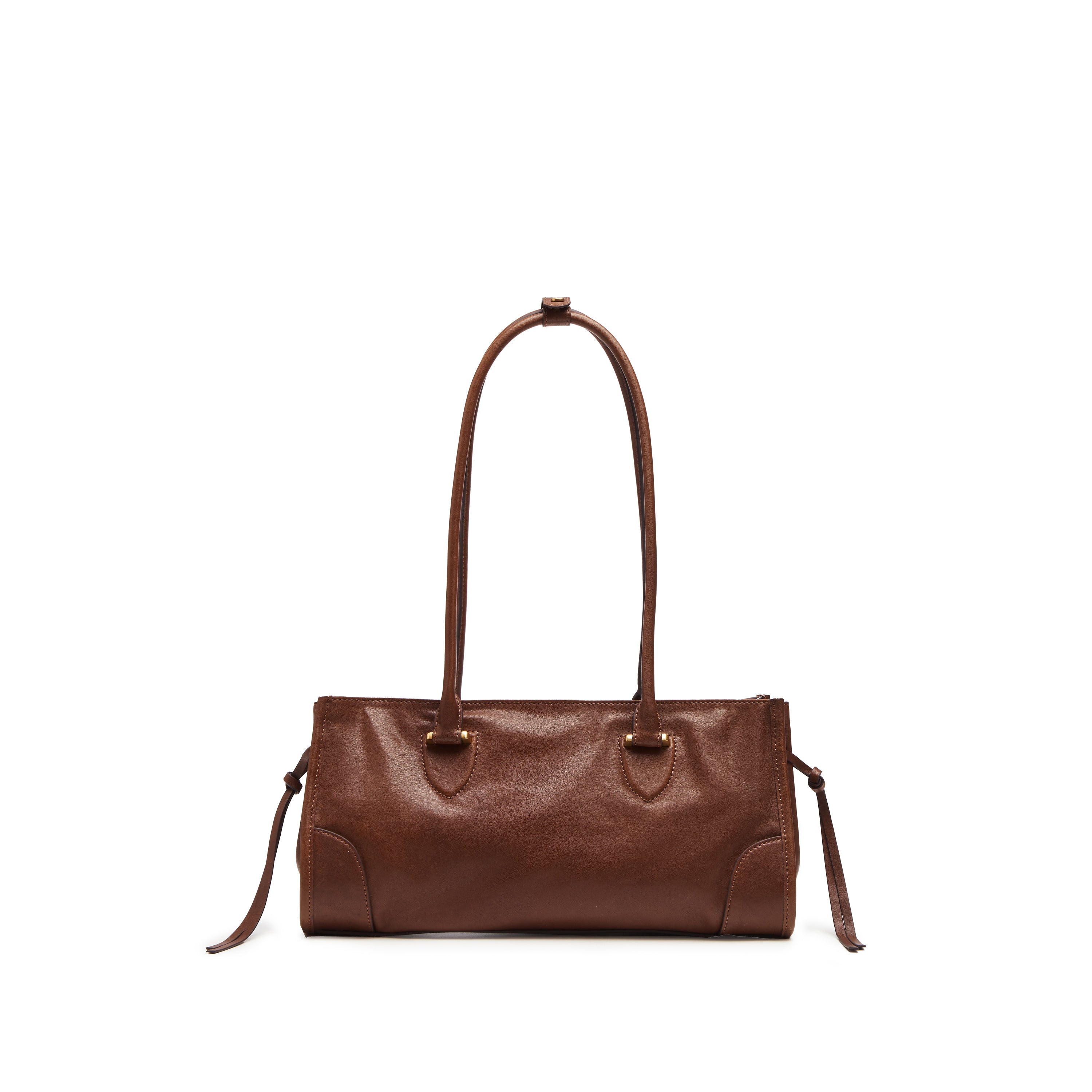 Brown Leather Vintage Bagnette Handbags