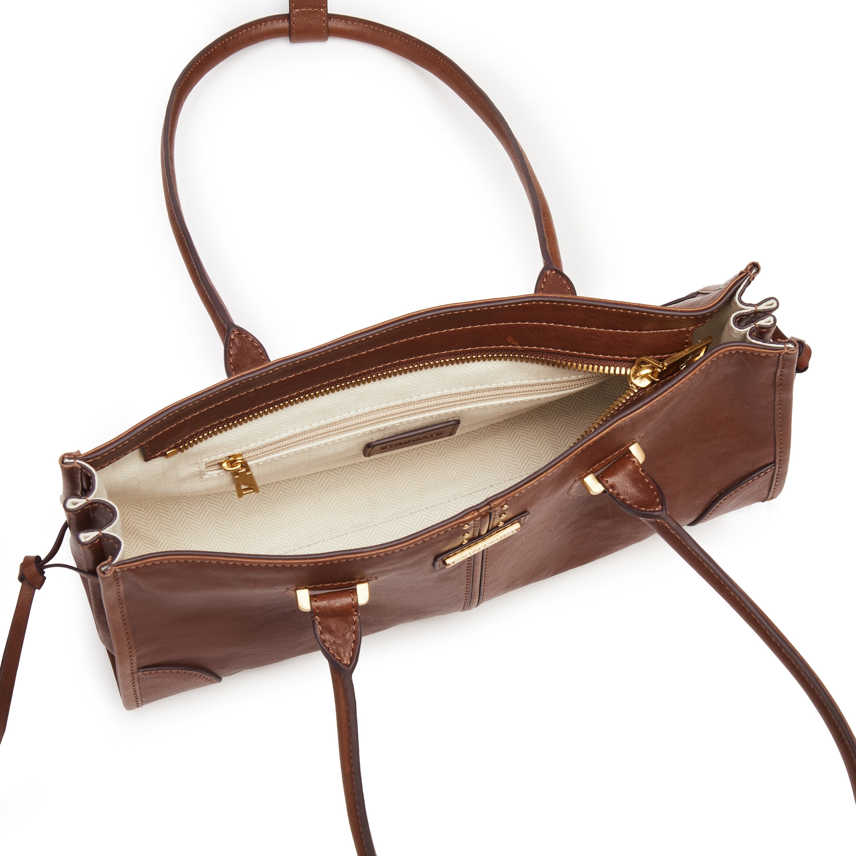 Brown Leather Vintage Bagnette Handbags