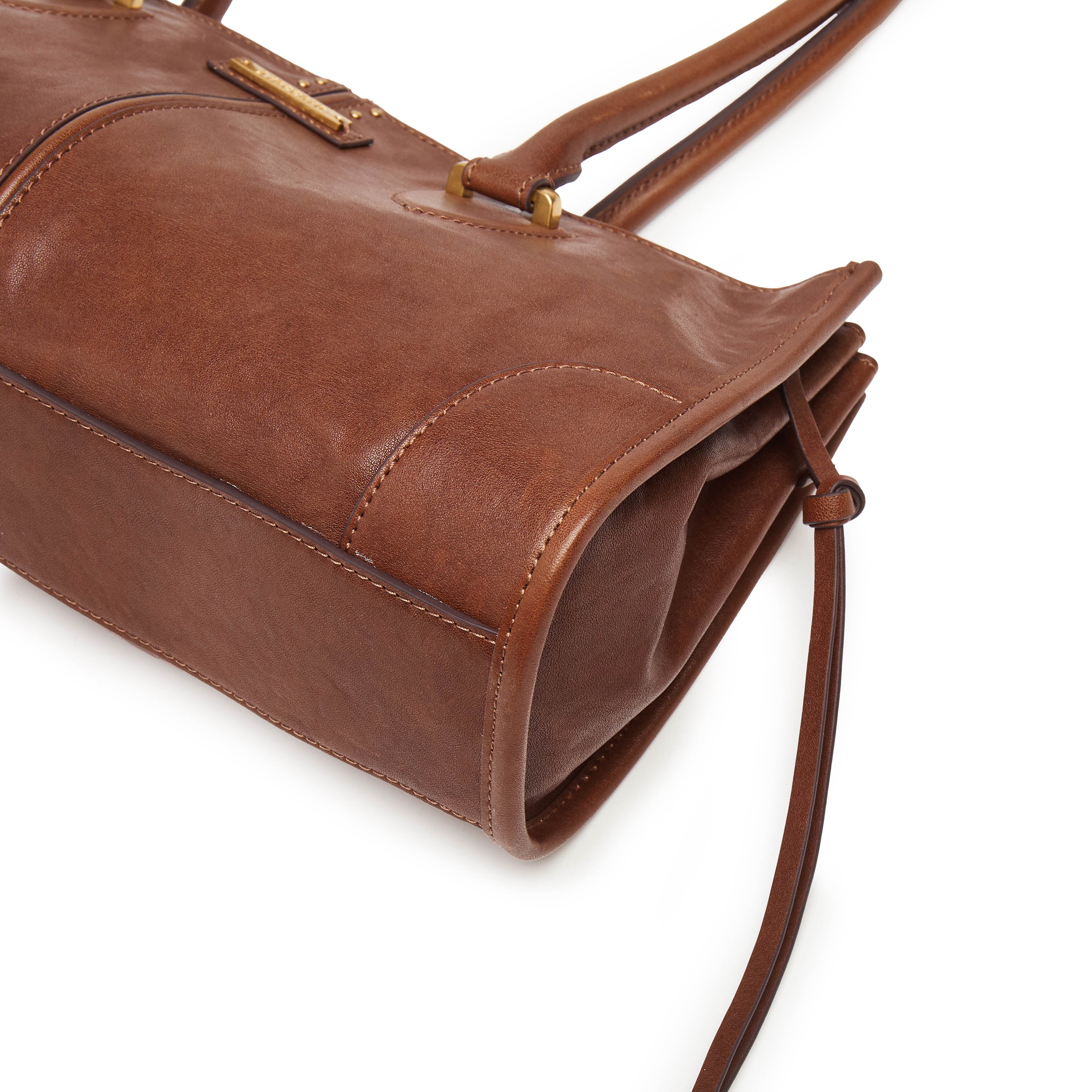 Brown Leather Vintage Bagnette Handbags