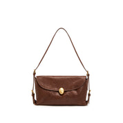Brown Golden Egg Buckle Vintage Handbag