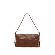 Brown Golden Egg Buckle Vintage Handbag