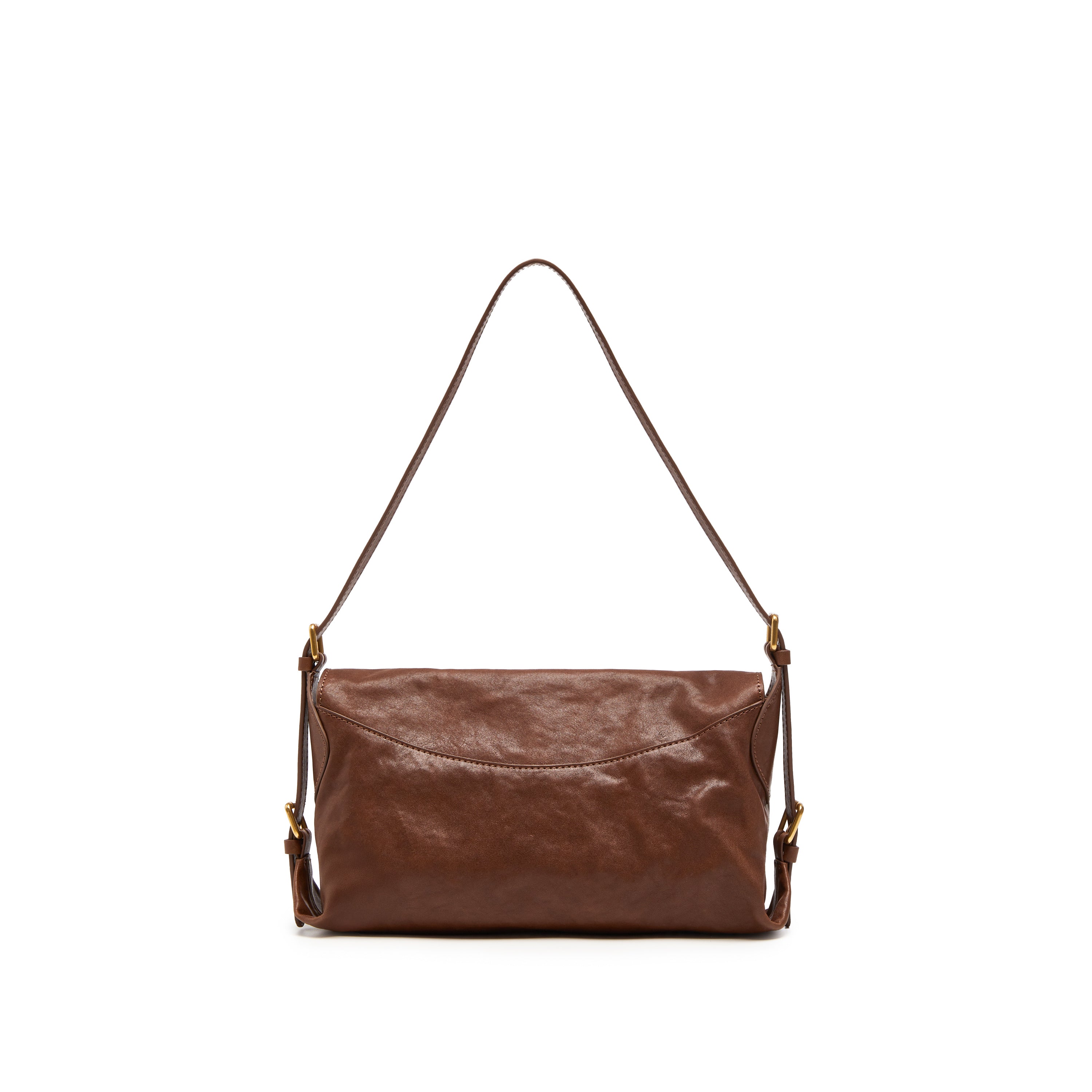 Brown Golden Egg Buckle Vintage Handbag