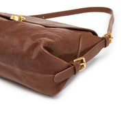 Brown Golden Egg Buckle Vintage Handbag