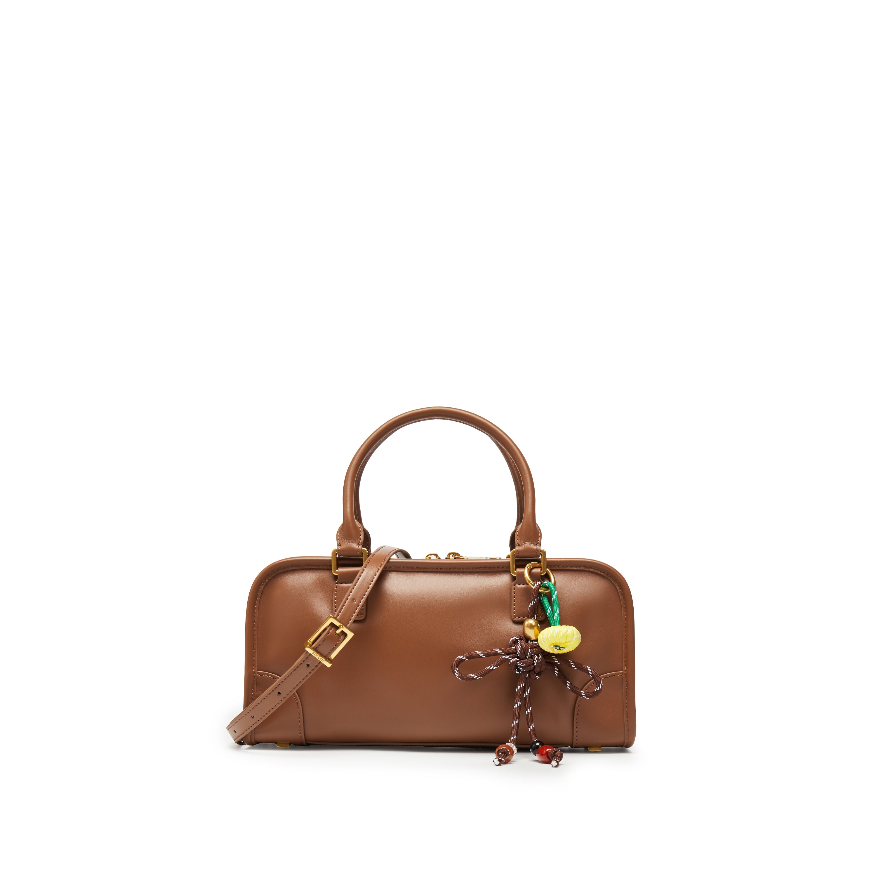 Brown Leather Vintage Bowling Bag