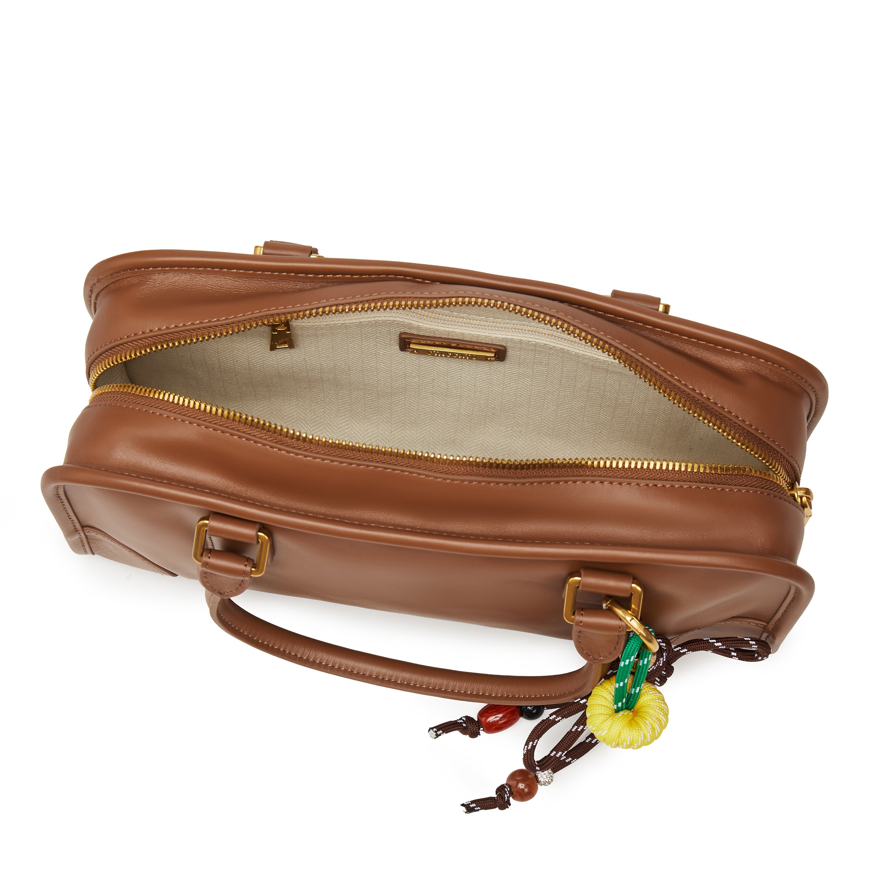Brown Leather Vintage Bowling Bag