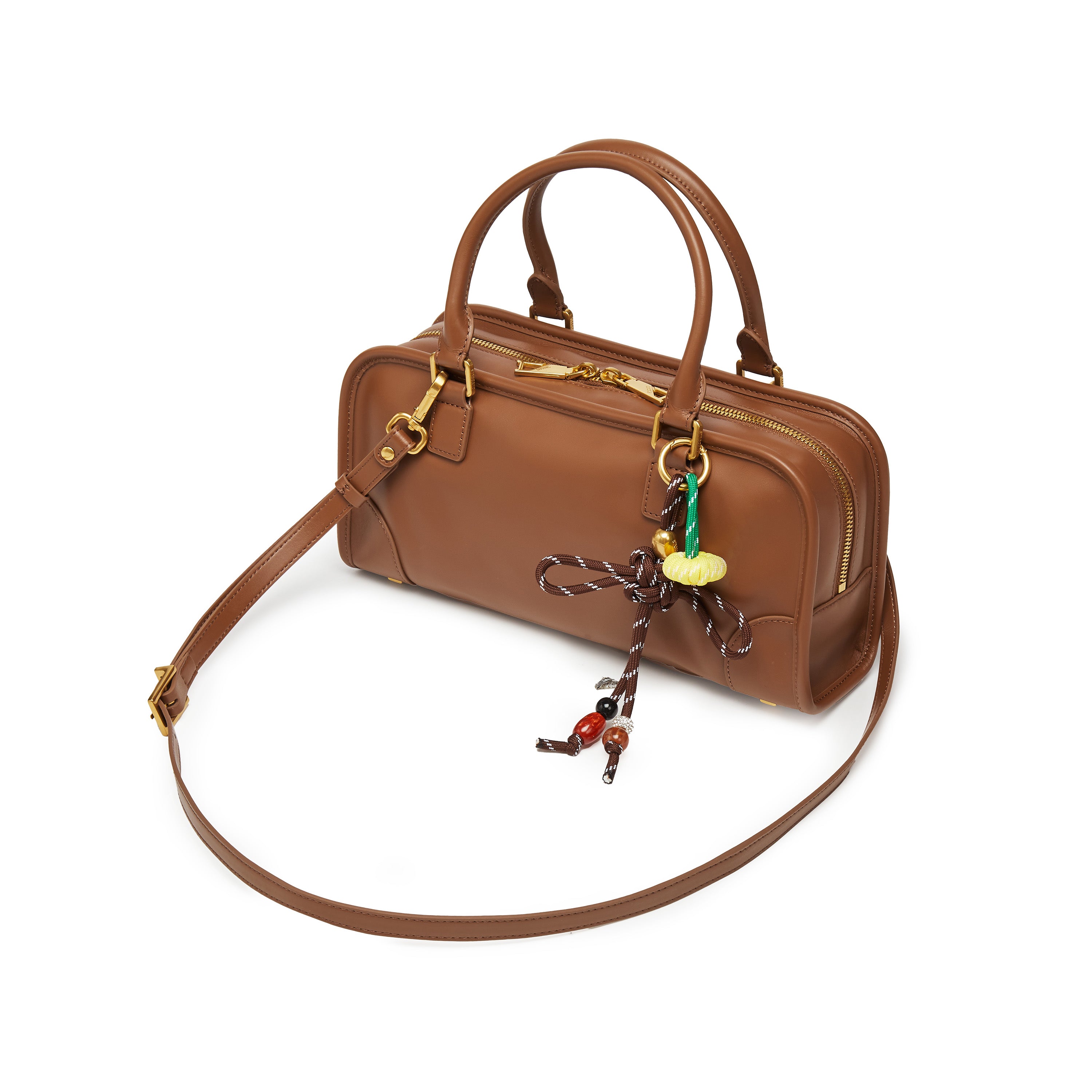 Brown Leather Vintage Bowling Bag