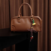 Brown Leather Vintage Bowling Bag
