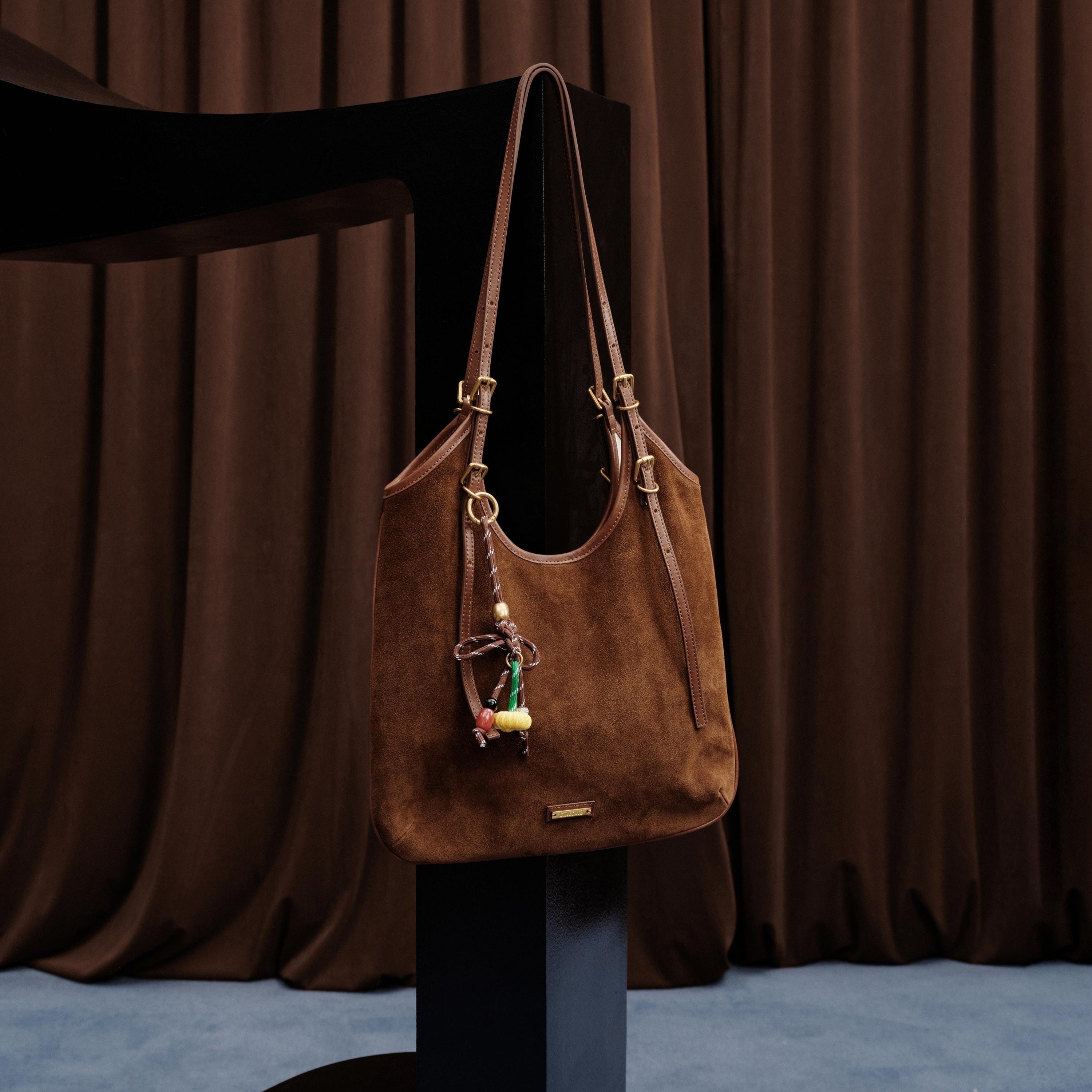 Brownies Suede Adjustable Strap Tote Bags