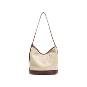 Taupe Suede Patch Bucket Bags