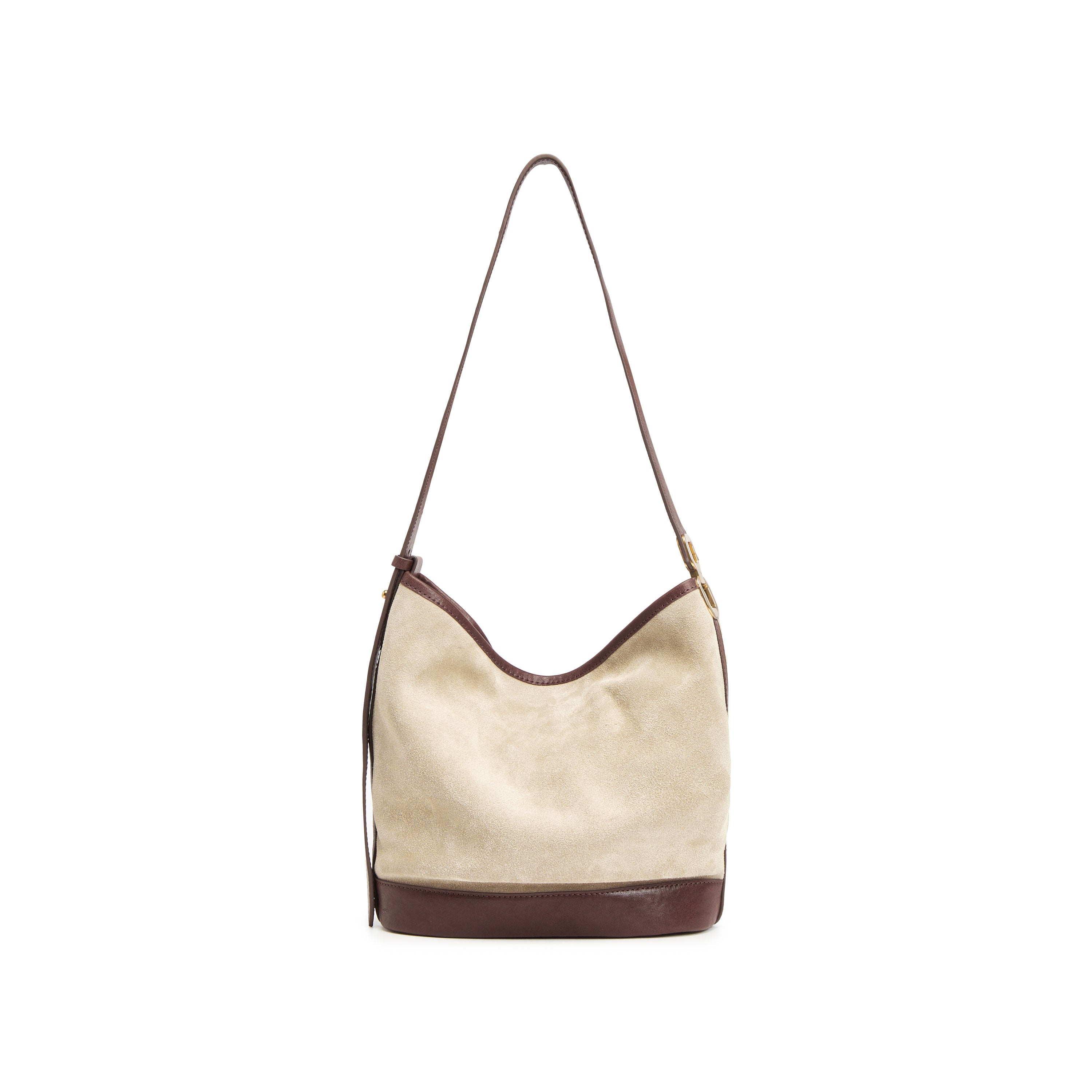 Taupe Suede Patch Bucket Bags
