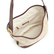 Taupe Suede Patch Bucket Bags