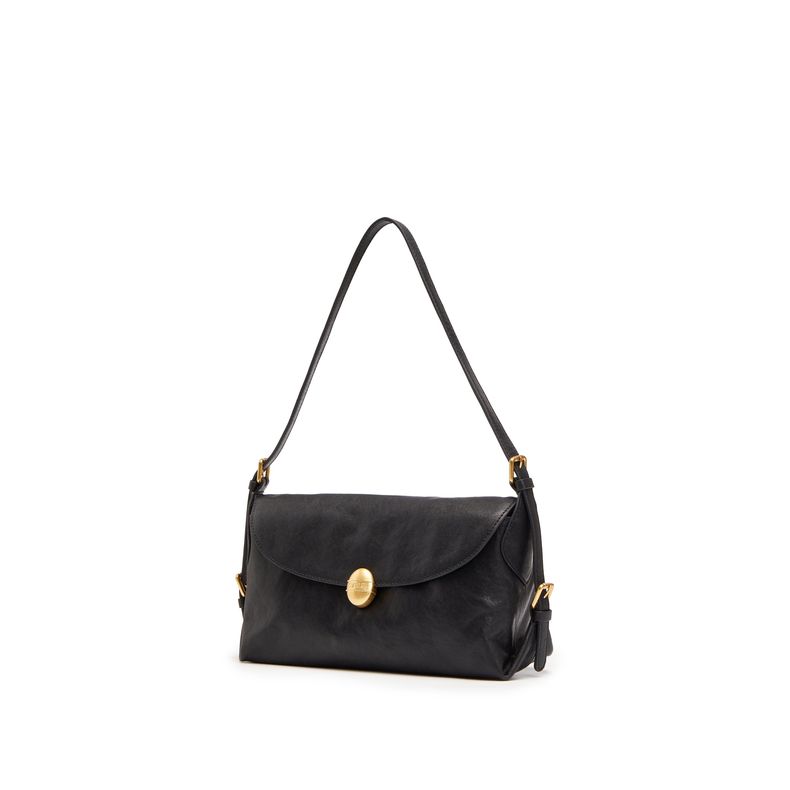 Black Golden Egg Buckle Vintage Handbag