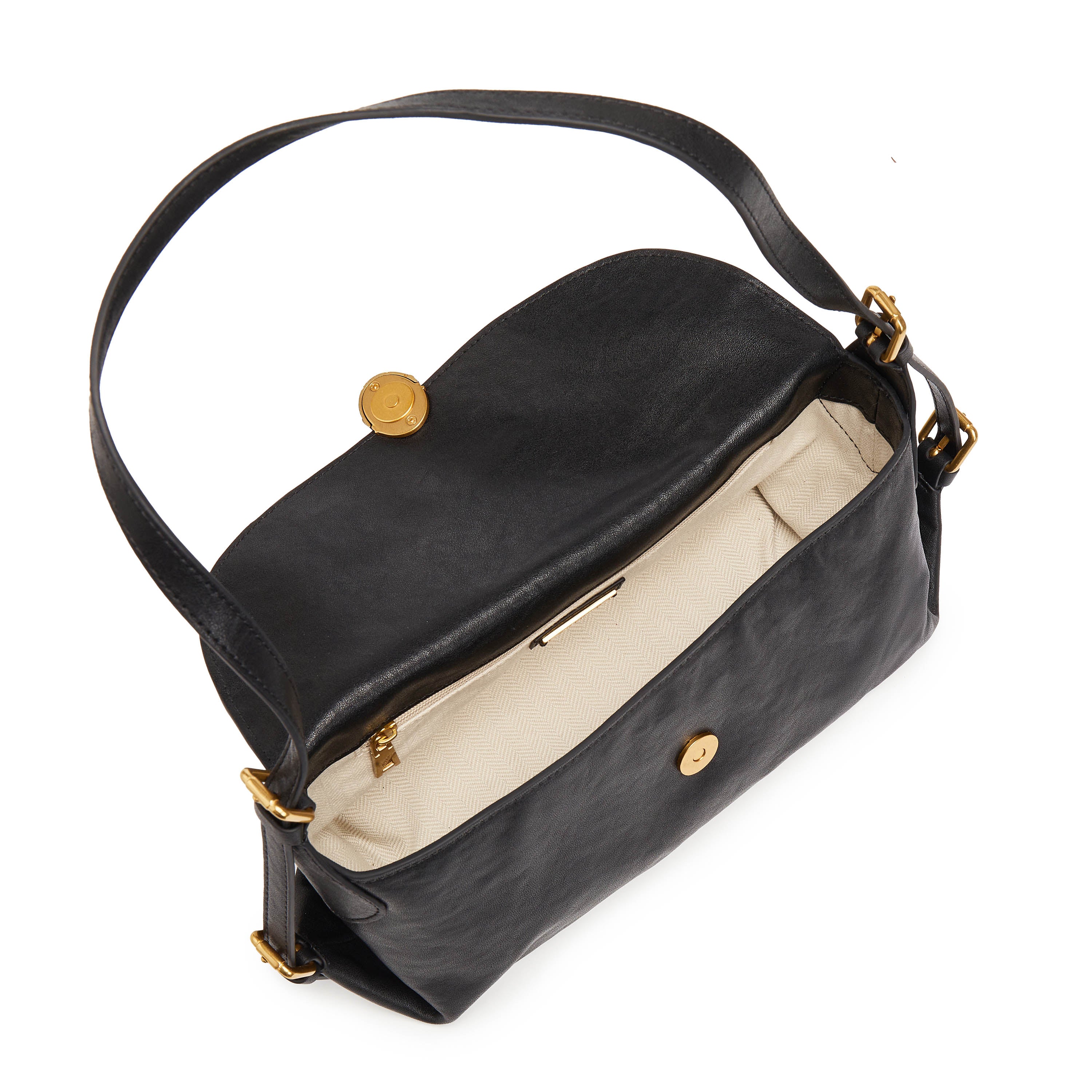 Black Golden Egg Buckle Vintage Handbag