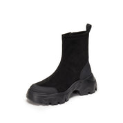 Black Elastic Sporty Chunky Sock Boots