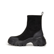 Black Elastic Sporty Chunky Sock Boots