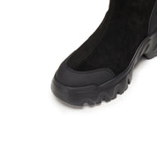 Black Elastic Sporty Chunky Sock Boots