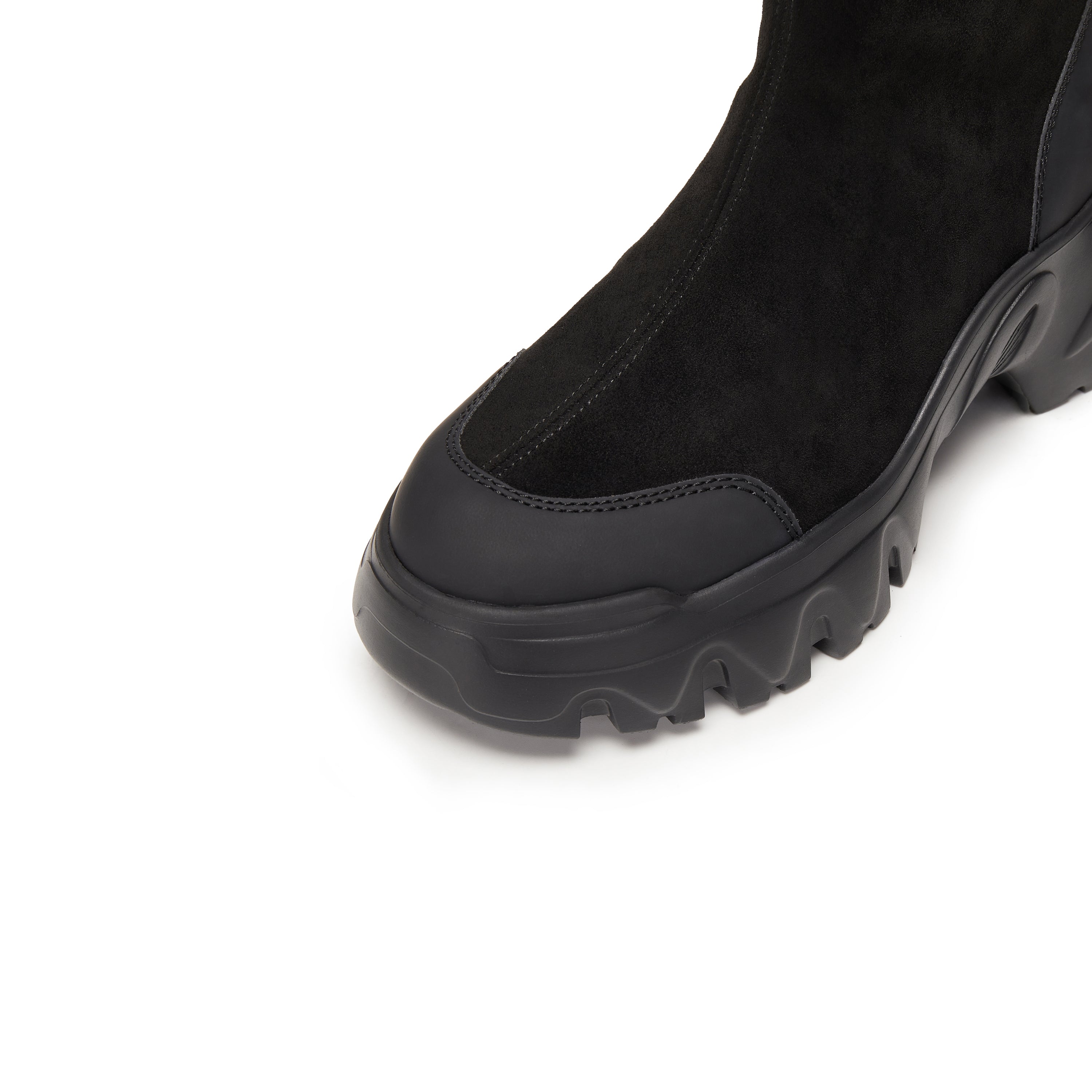 Black Elastic Sporty Chunky Sock Boots