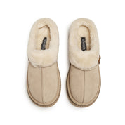 Latte Suede Fleece Fuzzy Slippers