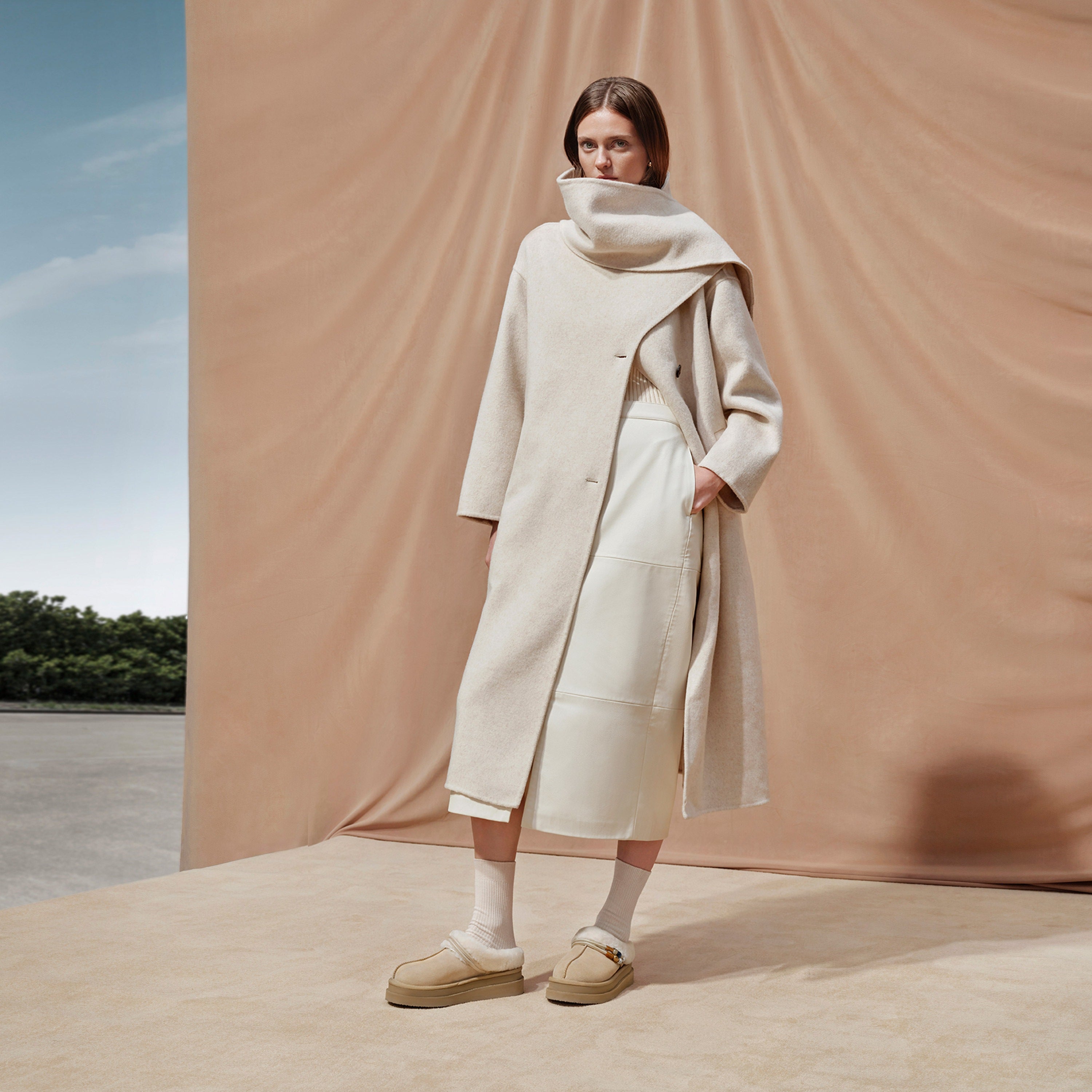 Latte Suede Fleece Fuzzy Slippers