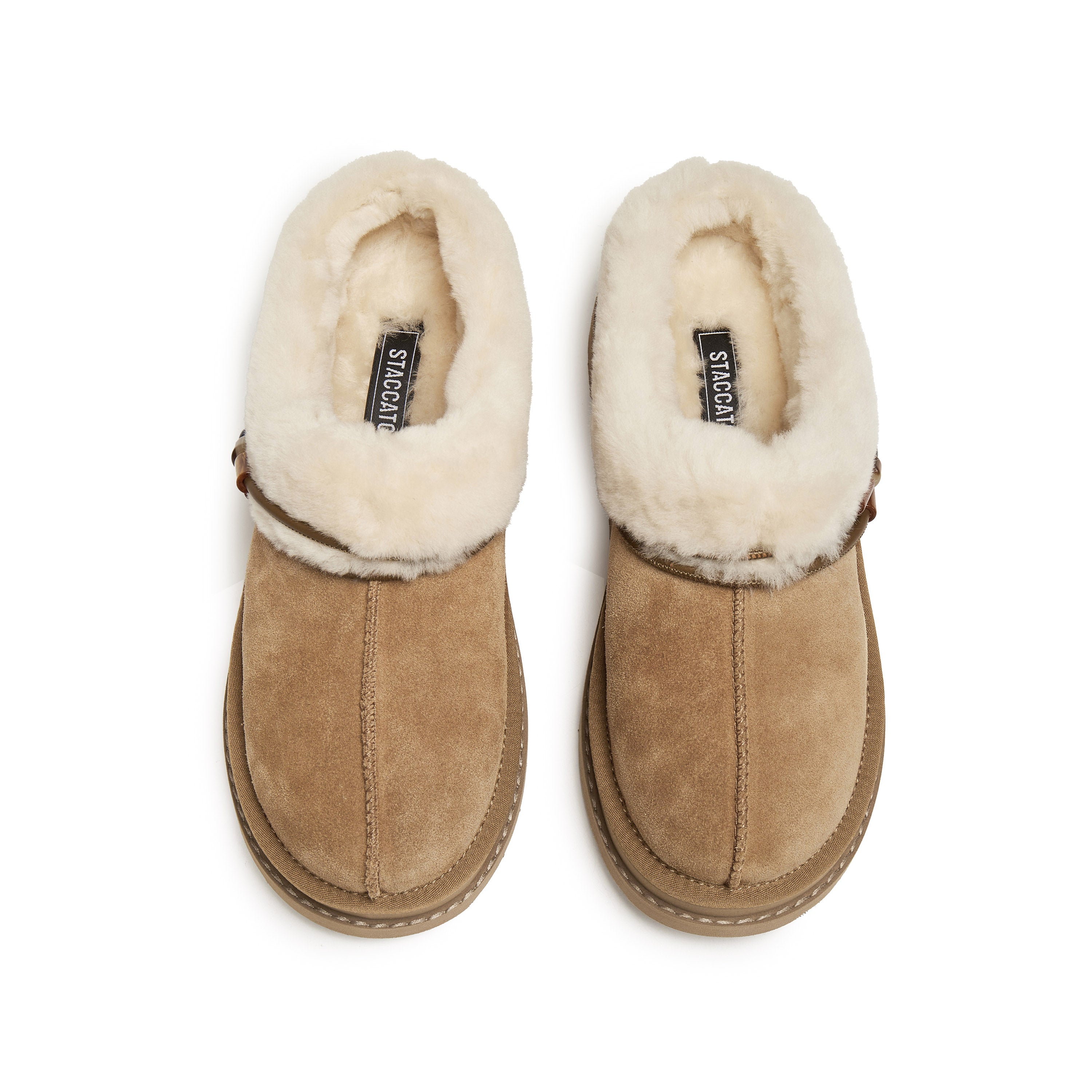 Caramel Suede Fleece Fuzzy Slippers