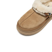 Caramel Suede Fleece Fuzzy Slippers