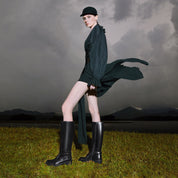 Black Ankle Buckle Long Riding Boots