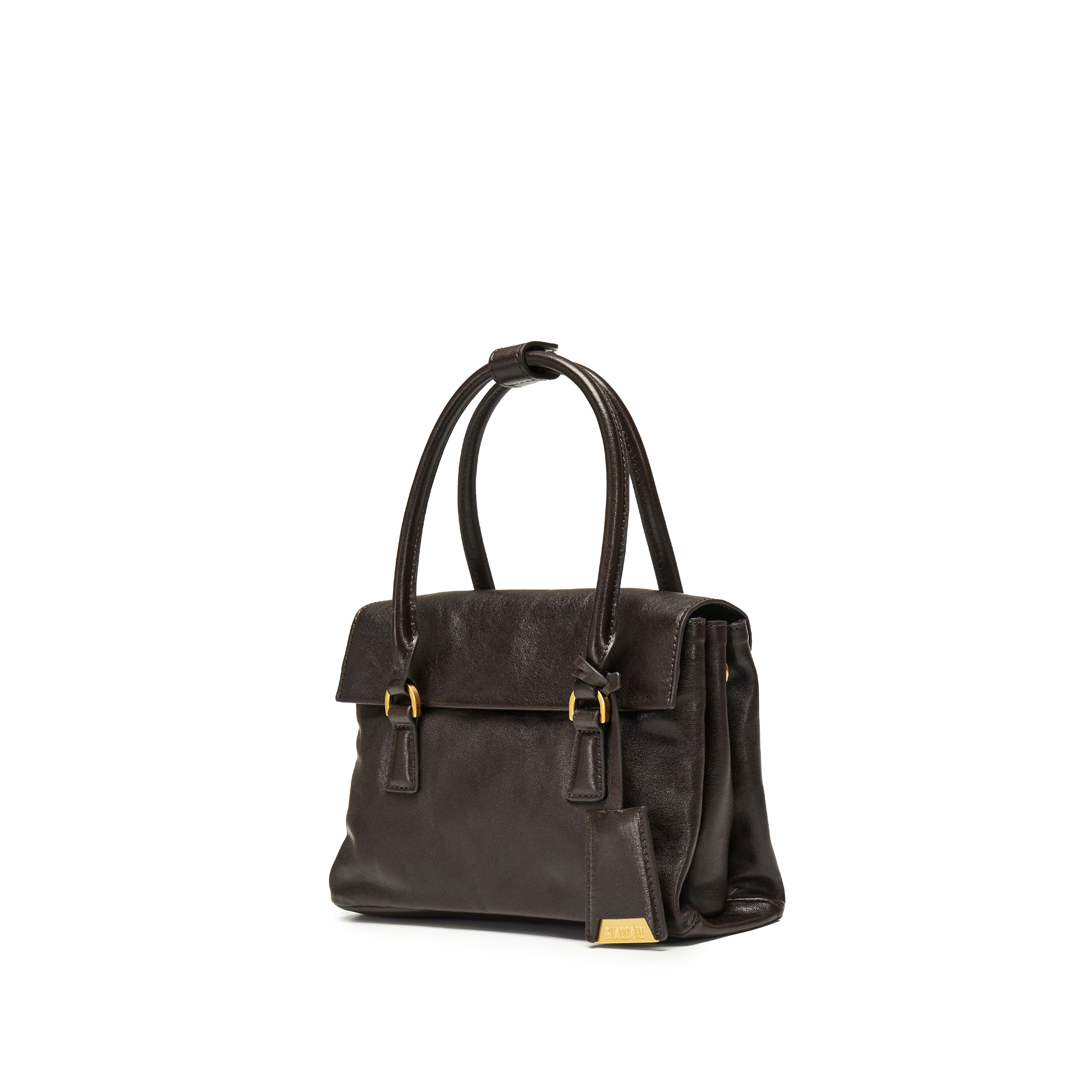 Dark Brown Vintage Leather Flip Handbags