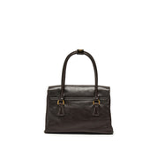 Dark Brown Vintage Leather Flip Handbags
