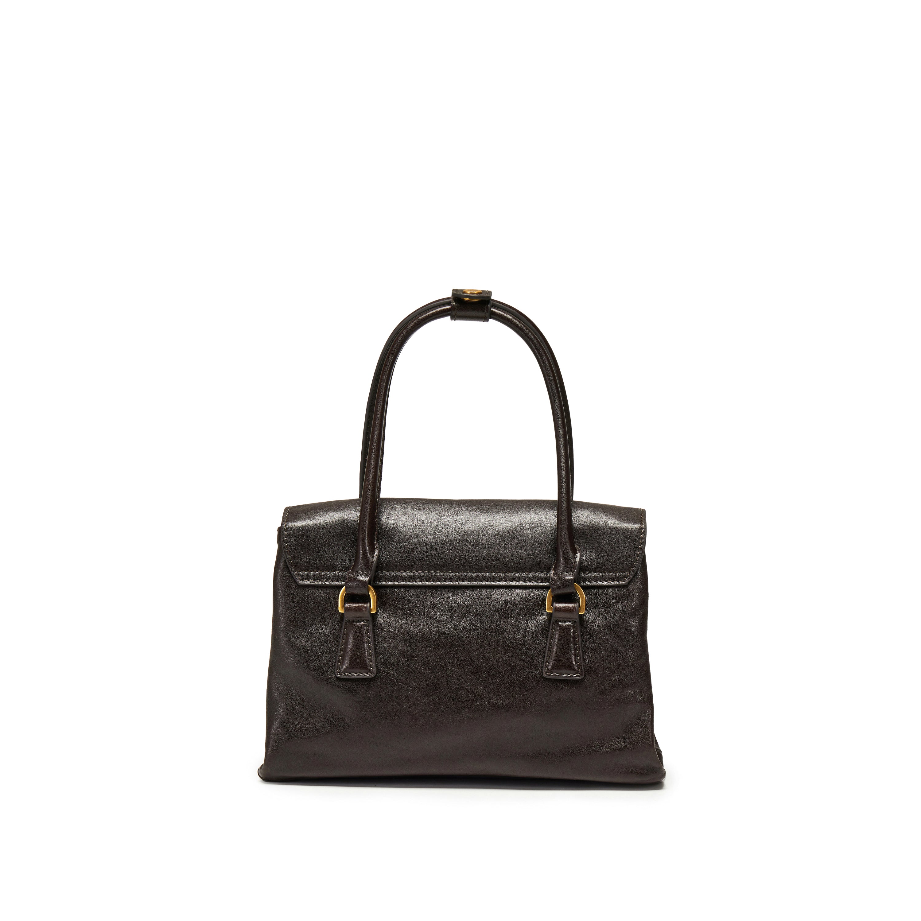 Dark Brown Vintage Leather Flip Handbags