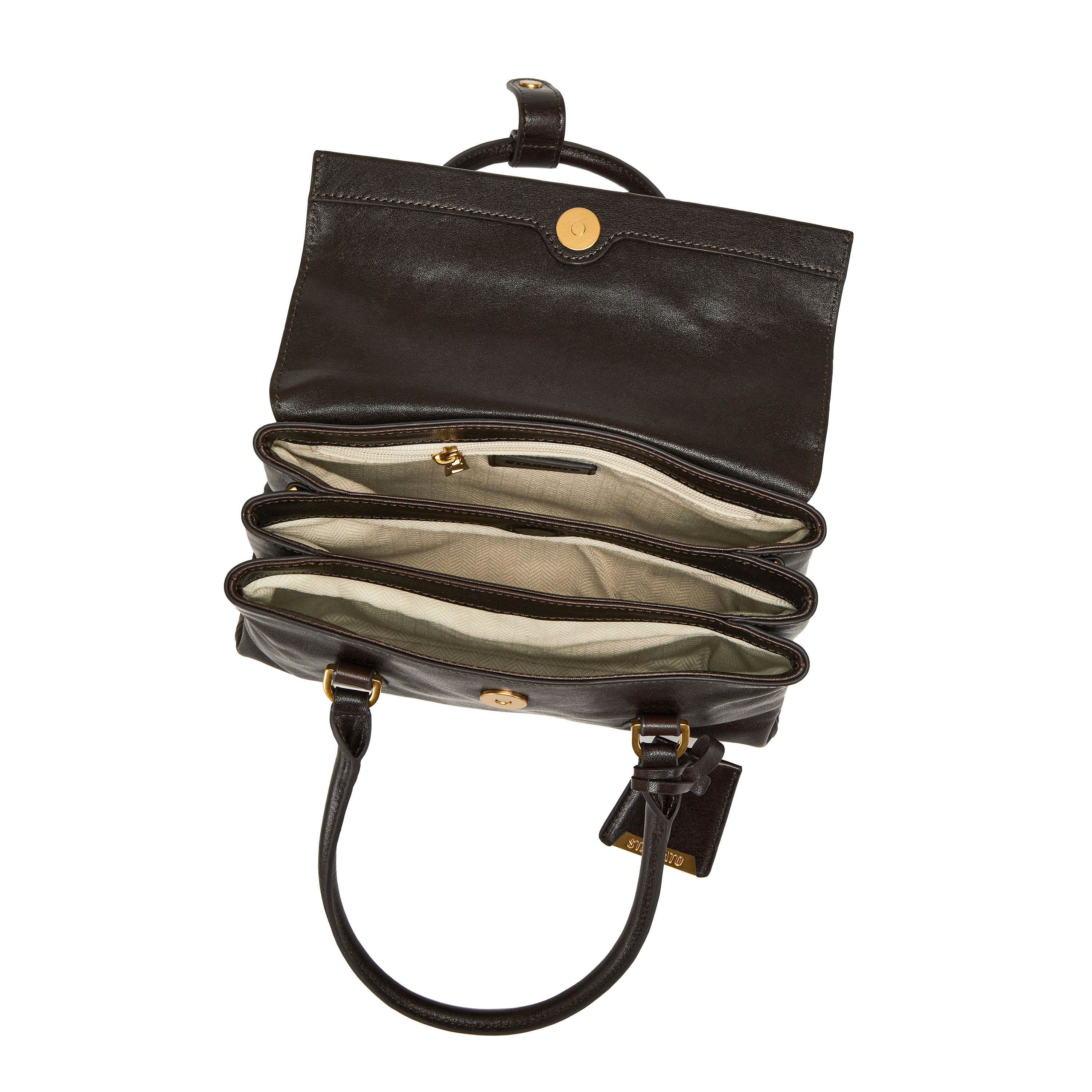 Dark Brown Vintage Leather Flip Handbags