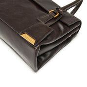 Dark Brown Vintage Leather Flip Handbags