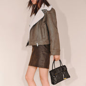 Dark Brown Vintage Leather Flip Handbags