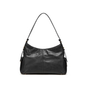 Black Leather Pocket Hobo Bags