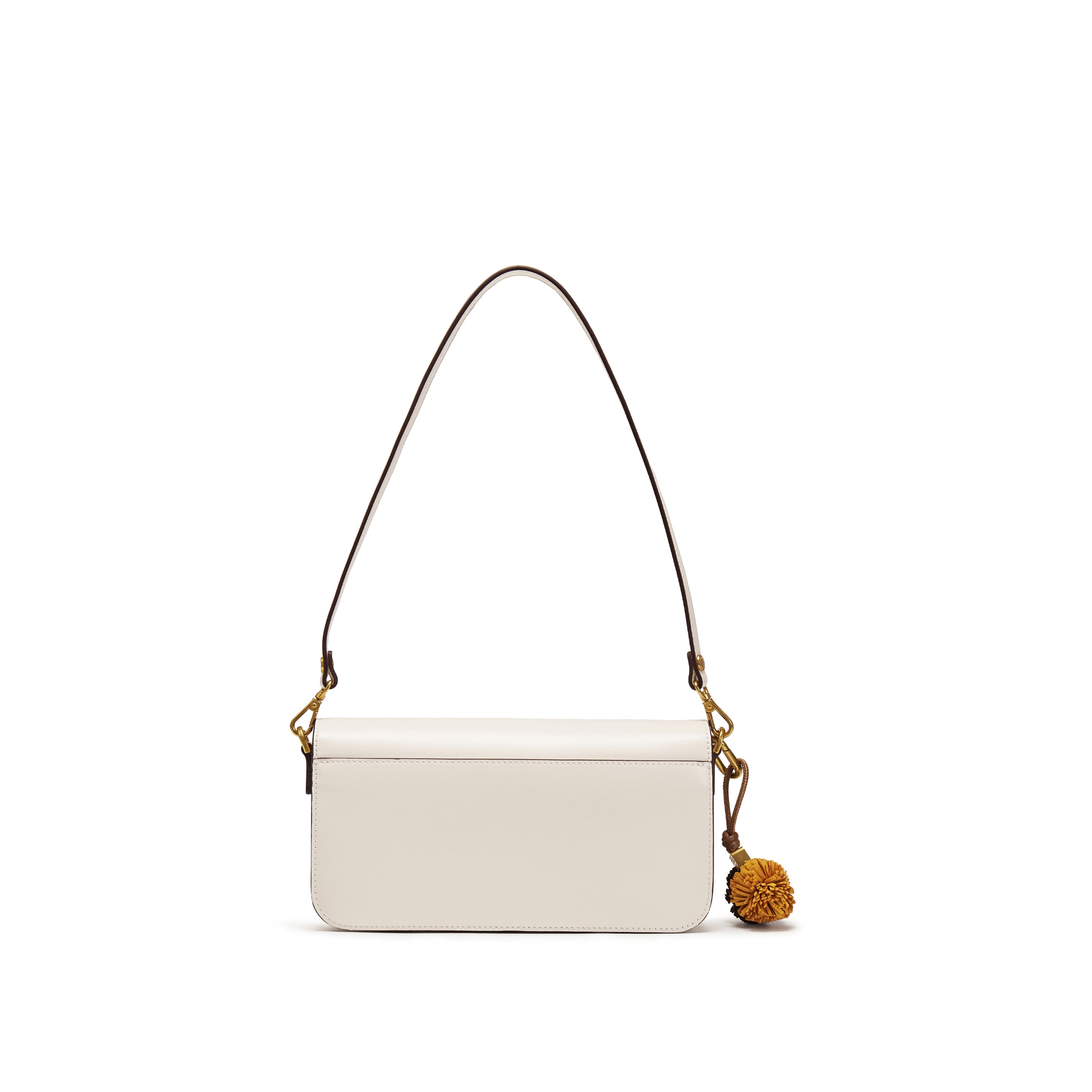 White ST Golden Buckle Boxy Crossbody bag
