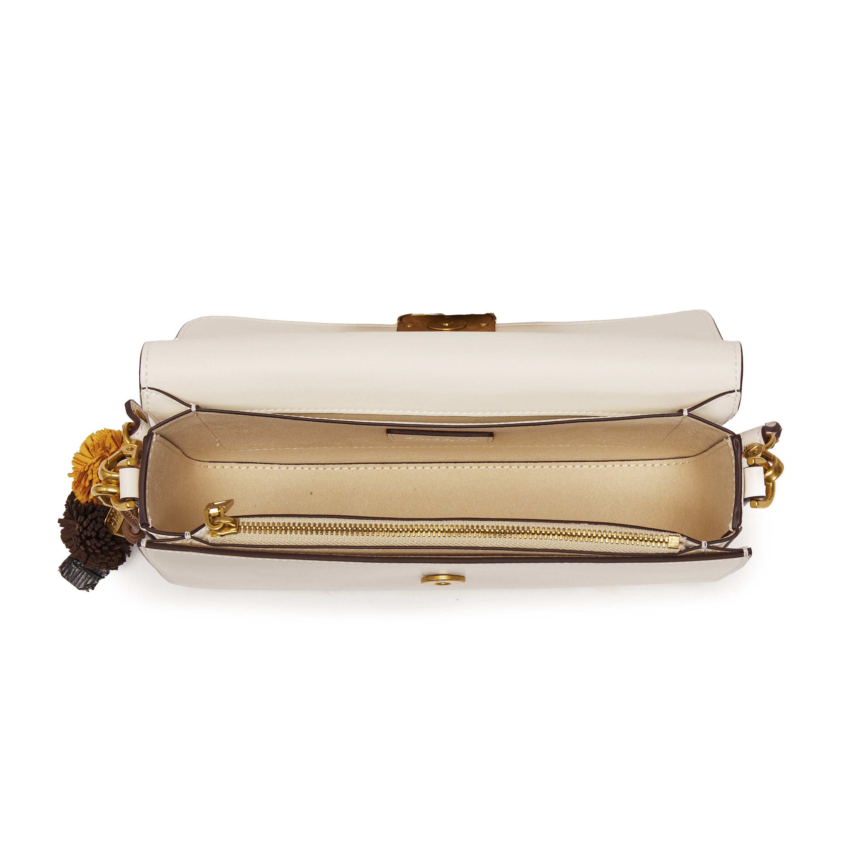 White ST Golden Buckle Boxy Crossbody bag