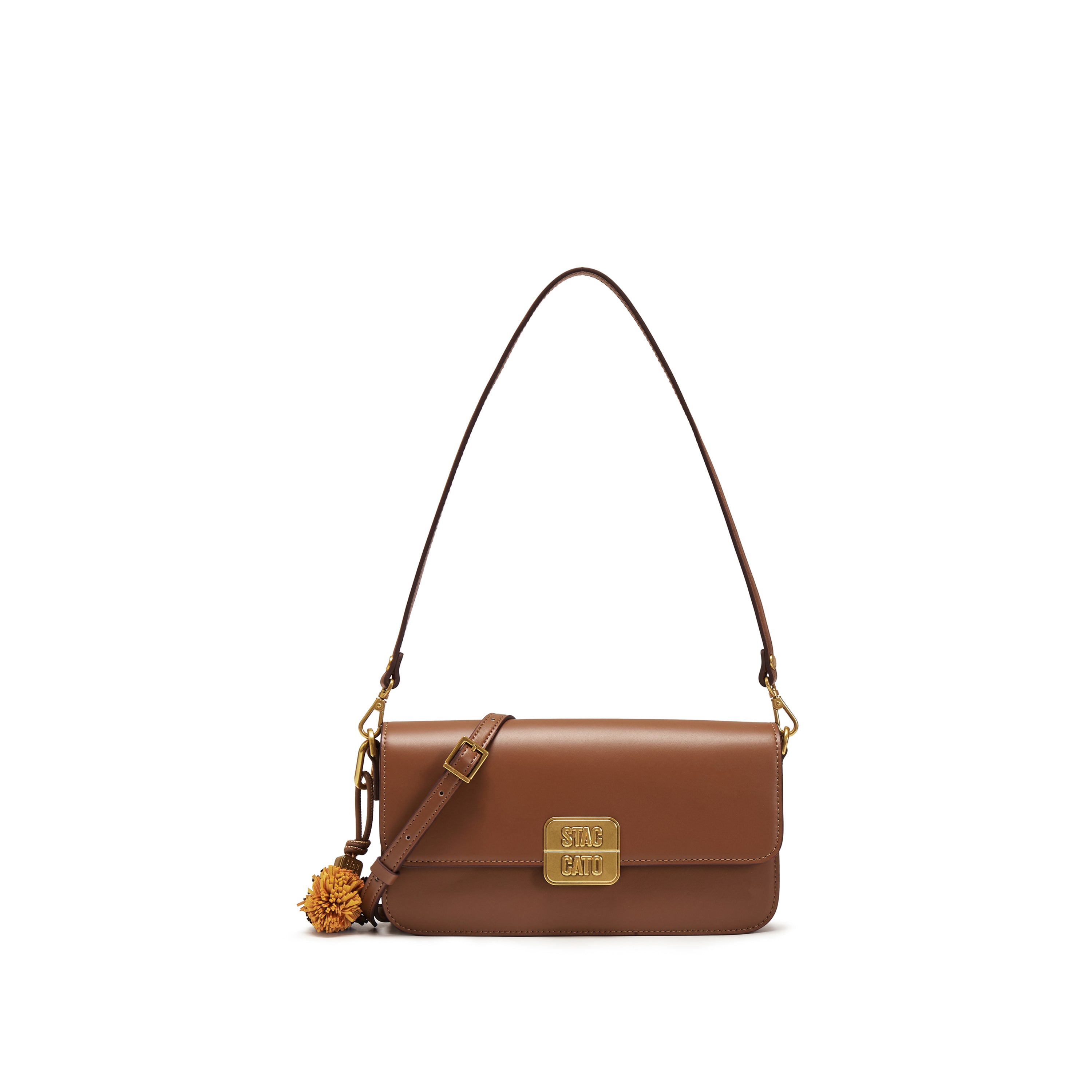 Camel ST Golden Buckle Boxy Crossbody bag
