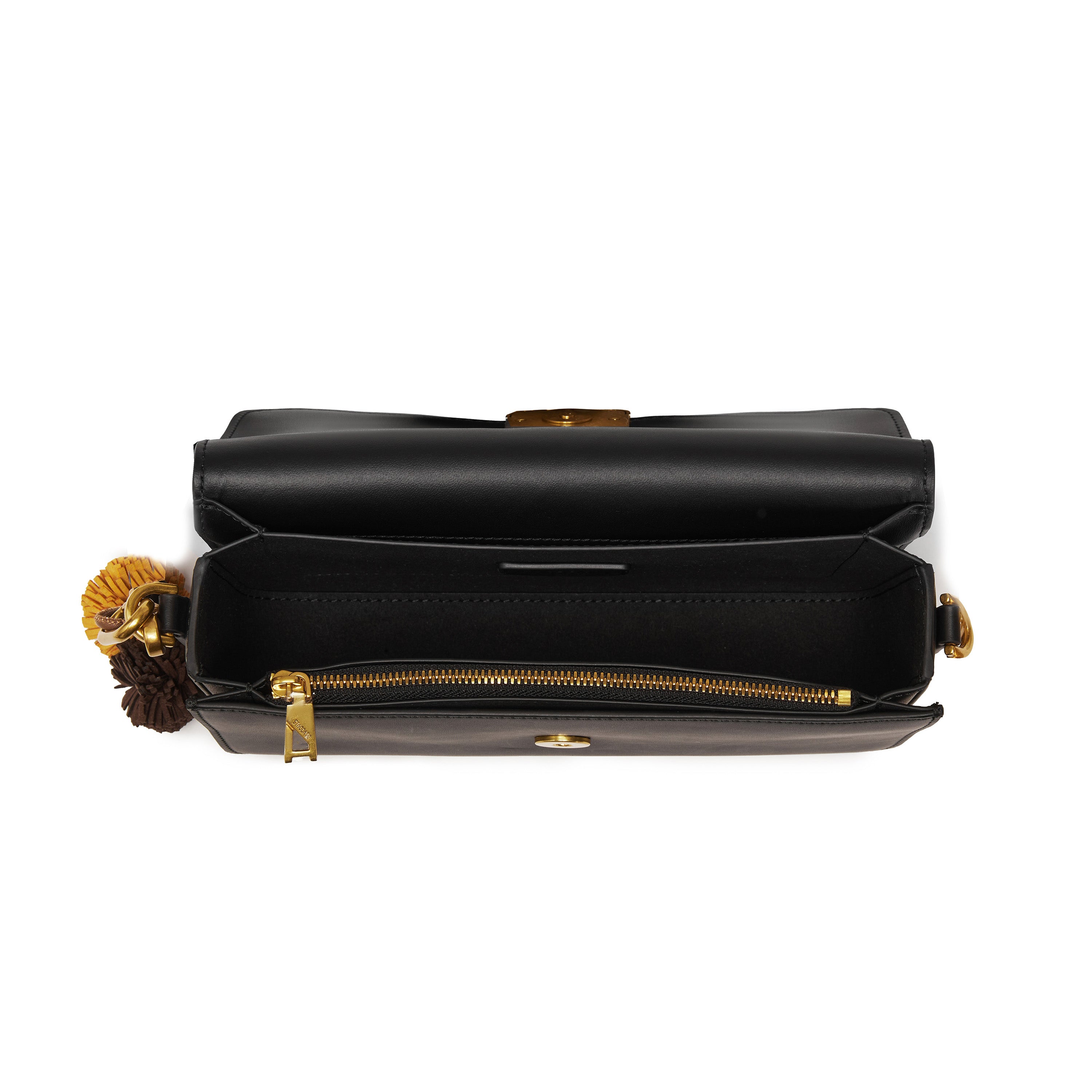 Black ST Golden Buckle Boxy Crossbody bag
