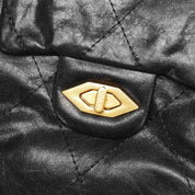 Black ST Twist Lock Chain Envolpe Crossbody Bags