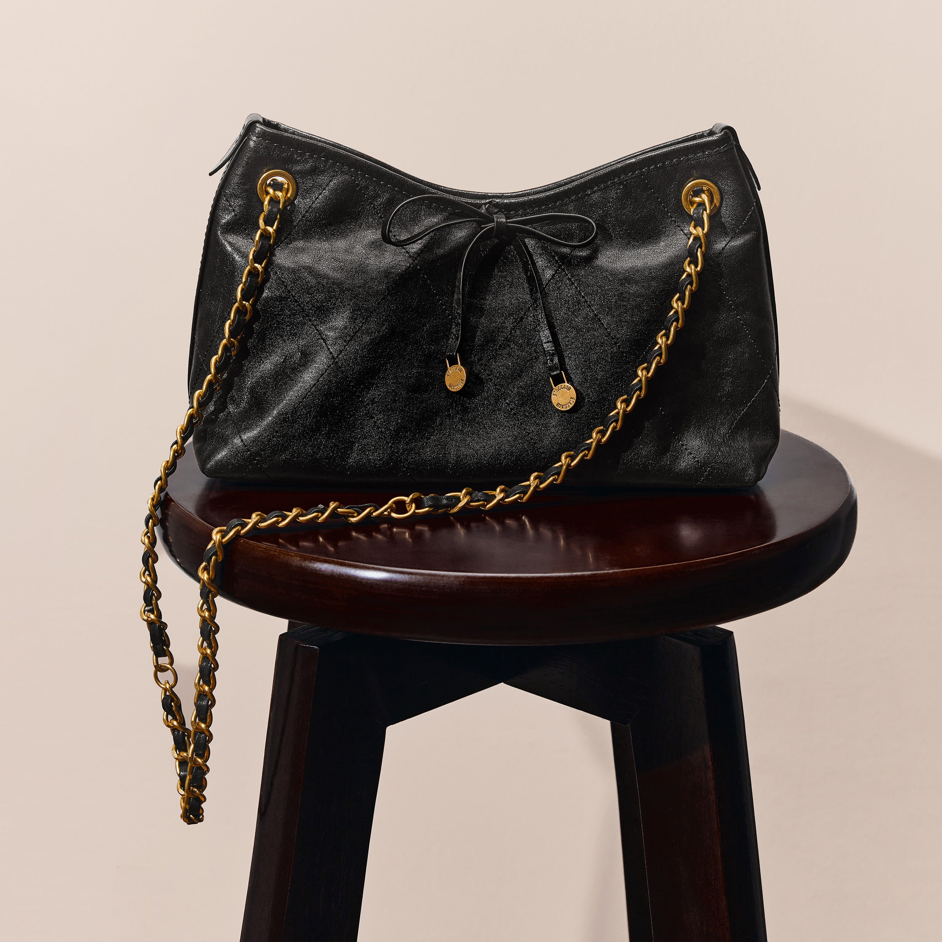 Black ST Bow Chain Small Crossbody Bags