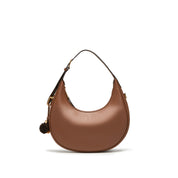 Brown Round Hobo Bag With ST Accessories