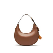 Brown Round Hobo Bag With ST Accessories