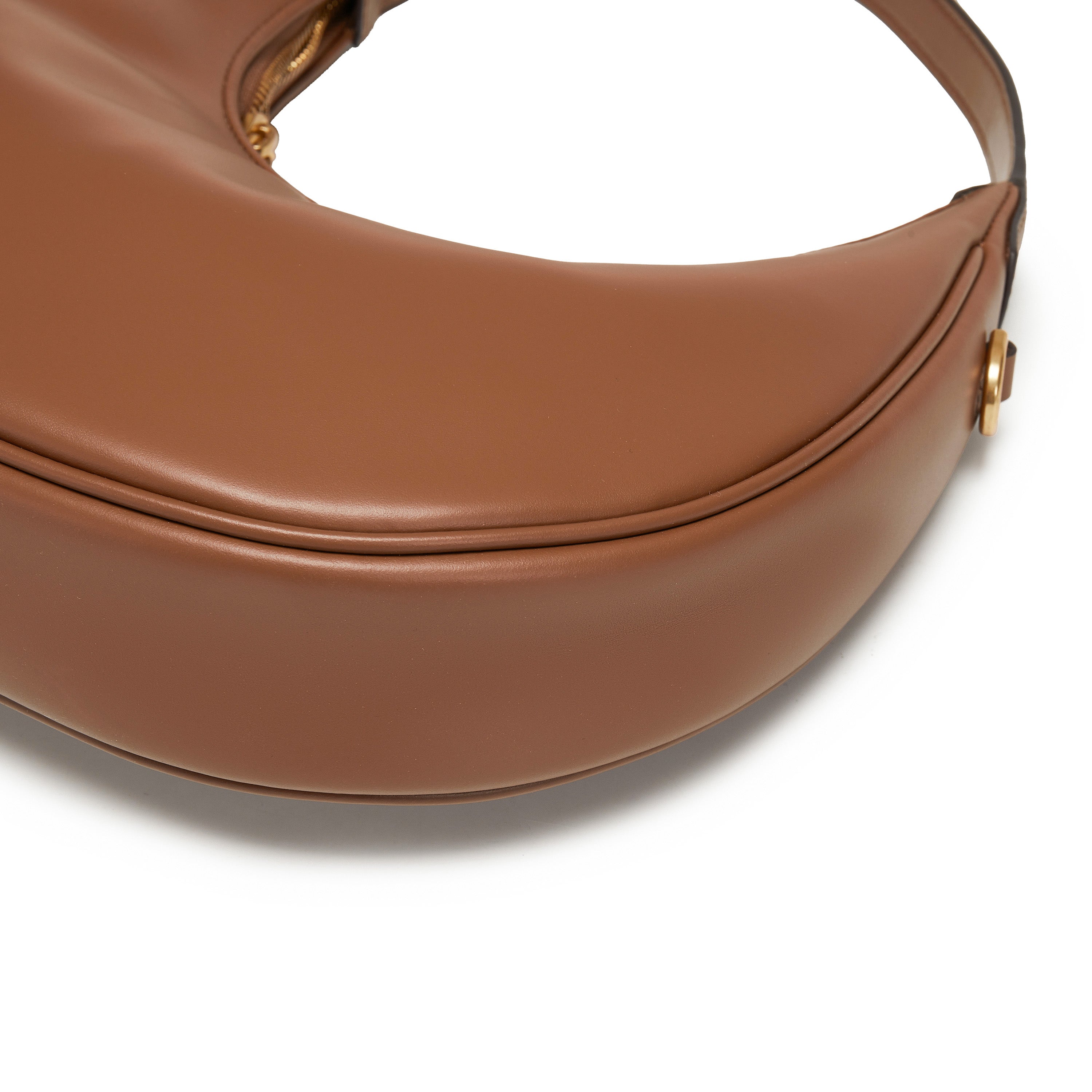 Brown Round Hobo Bag With ST Accessories