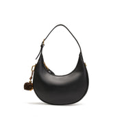Black Round Hobo Bag With ST Accessories