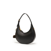 Black Round Hobo Bag With ST Accessories
